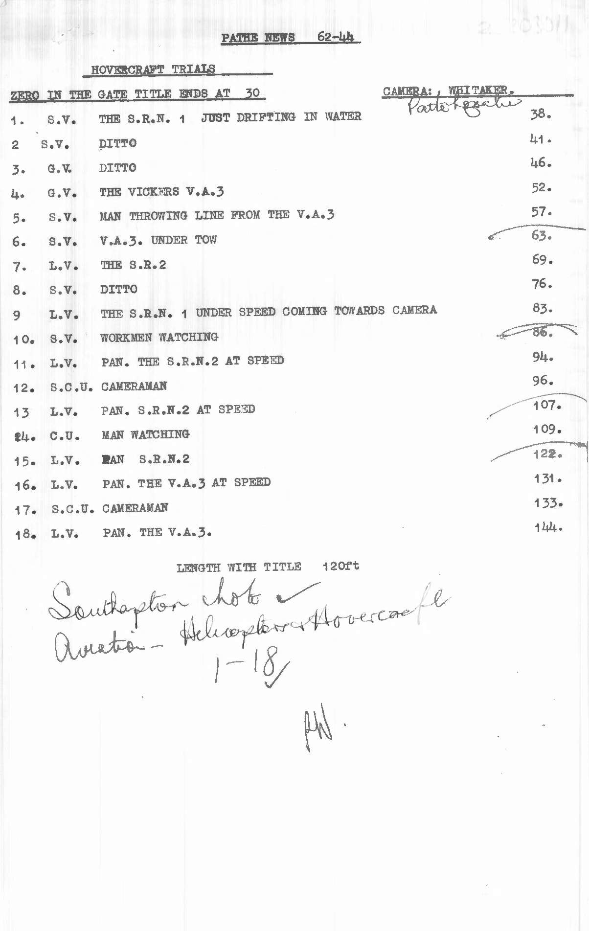 Shot List - Hovercraft Trials · News on Screen