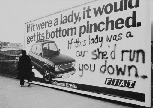 ‘If this lady was a car’ photograph © Jill Posener (courtesy of the British Library)