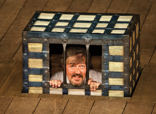 Stephen Fry as Malvolio in Shakespeare's Globe production of Twelfth Night in 2012 (image: Simon Annand).